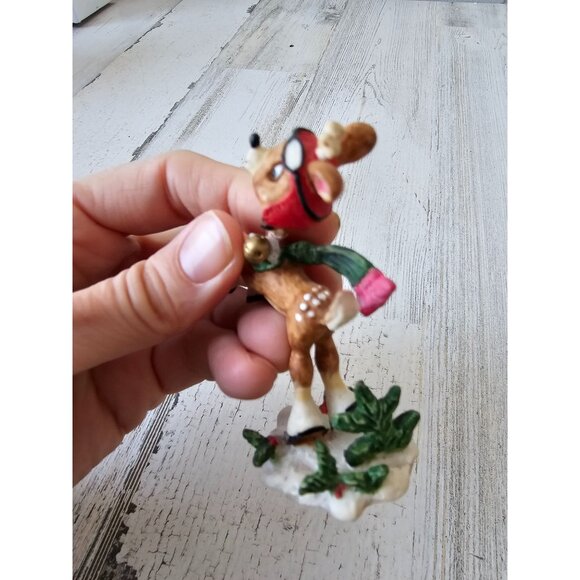 Enesco Prince reindeer North Pole village deer ziminecki 1986 figurine Xmas deco - Picture 2 of 7